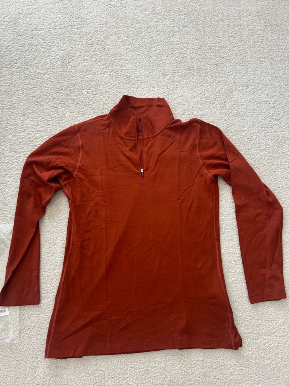 Woolx Rust colored Brooke 1/4 zip pullover